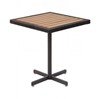Outdoor Square Restaurant Bar Height Table With Wicker Edge Faux Teak Top And X Aluminum Base