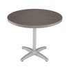 Outdoor Square Restaurant Dining Table With Aluminum Edge Faux Teak Top And X Aluminum Base