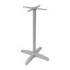 Outdoor Restaurant Bar Height Table With Aluminum Edge Faux Teak Top And X Aluminum Base