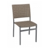 Uptown Outdoor Armless Restaurant Dining Chair With Stackable Aluminum Frame And Mesh Belt Seat 