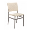 Uptown Outdoor Armless Restaurant Dining Chair With Stackable Aluminum Frame And Mesh Belt Seat 