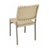 Uptown Outdoor Armless Restaurant Dining Chair With Stackable Aluminum Frame And Mesh Belt Seat 
