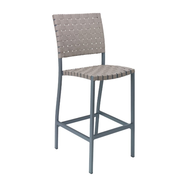 Uptown Outdoor Armless Restaurant Bar Height Chair With Aluminum Frame And Mesh Belt Seat