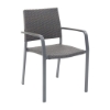 Trade Winds Outdoor Restaurant Dining Chair With Stackable Aluminum Frame And PE Weave Seat