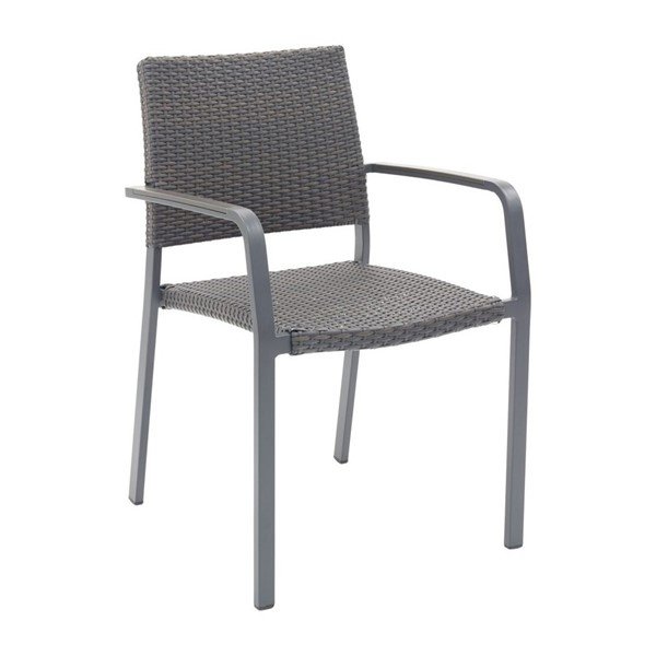 Trade Winds Outdoor Restaurant Dining Chair With Stackable Aluminum Frame And PE Weave Seat