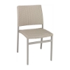 Trade Winds Outdoor Armless Restaurant Dining Chair With Stackable Aluminum Frame And PE Weave Seat