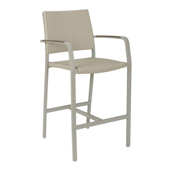 Trade Winds Outdoor Restaurant Bar Height Chair With Aluminum Frame And PE Weave Seat