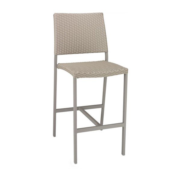 Trade Winds Outdoor Restaurant Armless Bar Height Chair With Aluminum Frame And PE Weave Seat 