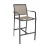 Candor Outdoor Restaurant Bar Height Chair With Aluminum Frame And Sling Seat 