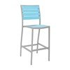 Tropical Breezeway Outdoor Restaurant Bar Height Chair With Stackable Aluminum Frame And Faux Teak Seat 