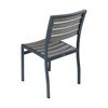 Classic Breezeway Outdoor Restaurant Dining Chair With Stackable Aluminum Frame And Faux Teak Seat 
