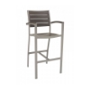 Classic Breezeway Outdoor Restaurant Bar Height Chair With Aluminum Frame And Faux Teak Seat