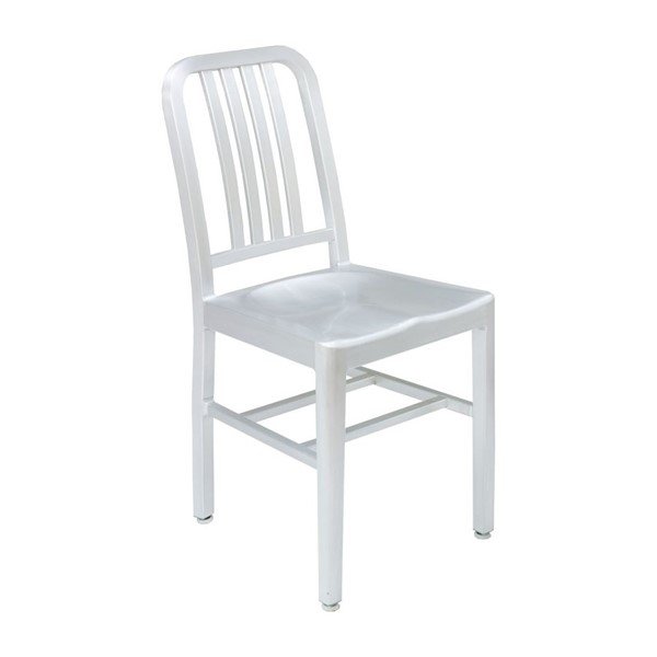 Exterior Industrial Metal Restaurant Dining Chair With Aluminum Frame