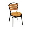 Coffee House Outdoor Restaurant Armless Dining Chair with Stackable Aluminum Frame