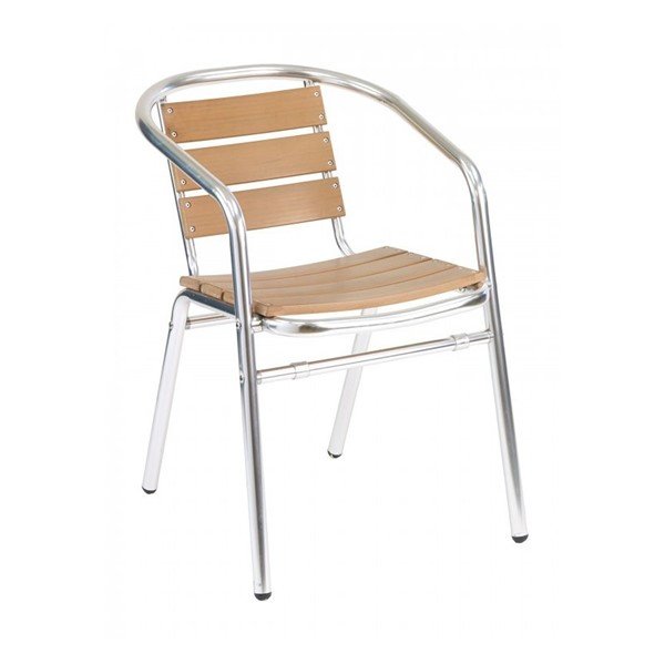 Coffee House Outdoor Restaurant Dining Chair With Stackable Aluminum Frame