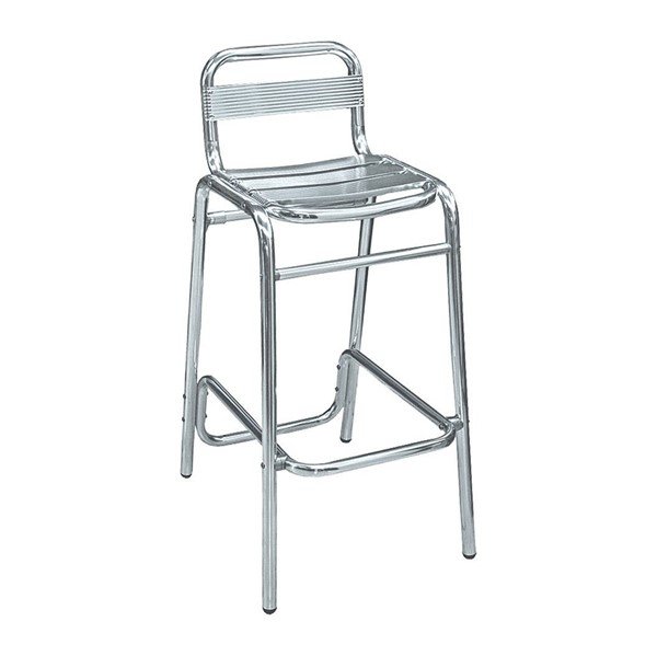 Brewhouse Industrial Metal Outdoor Armless Restaurant Bar Height Chair With Aluminum Frame
