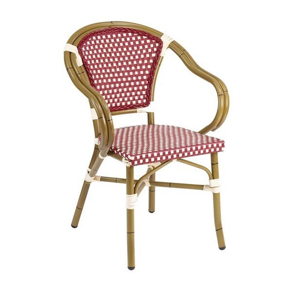 Fiji Outdoor Restaurant Dining Chair With Aluminum Frame And PE Weave Seat