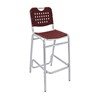 School House Outdoor Restaurant Armless Bar Height Chair With Aluminum Frame And Polypropylene Seat