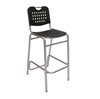 School House Outdoor Restaurant Armless Bar Height Chair With Aluminum Frame And Polypropylene Seat