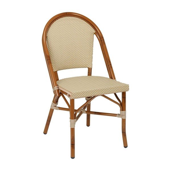 Bistro Outdoor Restaurant Dining Chair With Aluminum Frame And Sling Seat