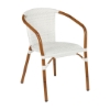 Cafe Outdoor Restaurant Dining Chair With Stackable Aluminum Frame And PE Weave Seat