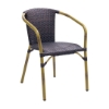 Cafe Outdoor Restaurant Dining Chair With Stackable Aluminum Frame And PE Weave Seat