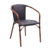 Cafe Outdoor Restaurant Dining Chair With Stackable Aluminum Frame And PE Weave Seat