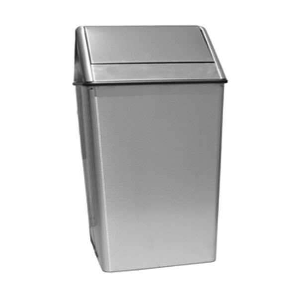 36 Gallon Stainless Steel Trash Can W/ Liner & Swing Top - Quick Ship