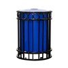 32 Gallon Miami Collection Round Steel Portable Trash Receptacle w/ Liner & Lid