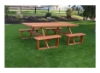 8' Wooden Rectangular Walk-In Picnic Table - 375 Lbs.