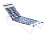 Sale St. Lucia Vinyl Strap Chaise Lounge - Commercial White Aluminum Frame