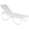 Quick Ship St. Maarten Vinyl Strap Chaise Lounge - Commercial Aluminum Frame