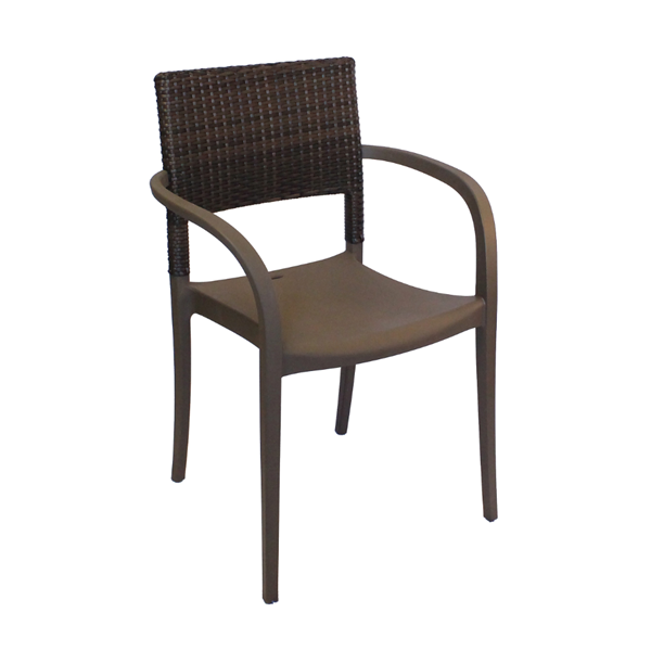 Java Stacking Commercial Plastic Resin Dining Chair - Bronze