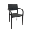 Java Stacking Commercial Plastic Resin Dining Chair - Charcoal