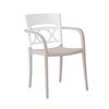 Moon Stacking Commercial Plastic Resin Armchair - Glacier White