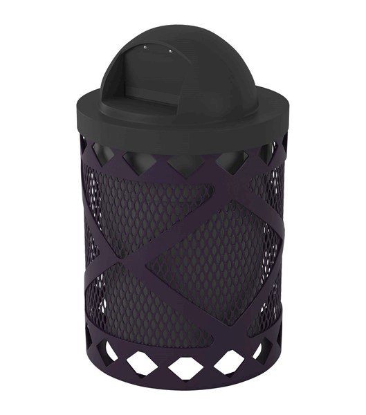 Avenue Expanded 32 Gallon Metal Waste Receptacle & Liner W/ Dome Lid
