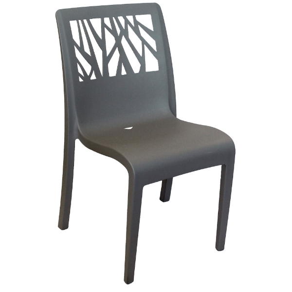 Vegetal Stackable Plastic Resin Armless Dining Chair 