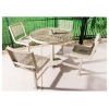 42" Round Plastic Coated Expanded Metal Bar Height Pedestal Picnic Table 