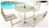 42" Round Plastic Coated Expanded Metal Bar Height Pedestal Picnic Table 