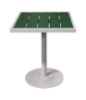 32" Recycled Plastic Slatted Pedestal Bar Height Table With Powder Coated Steel Frame