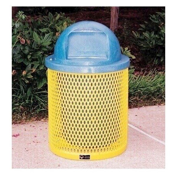 Standard 22 Gallon Metal Waste Receptacle & Liner W/ Dome Lid