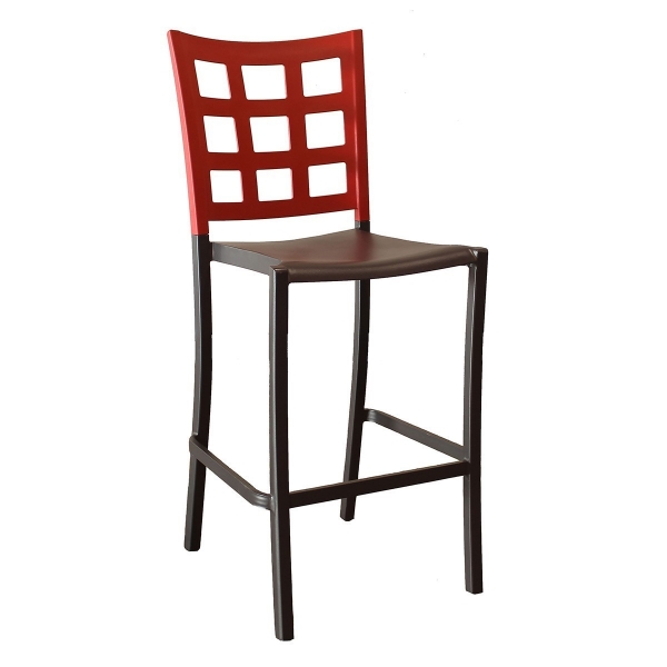 Plazza Commercial Grade Plastic Resin Interior Barstool - 22 lbs.