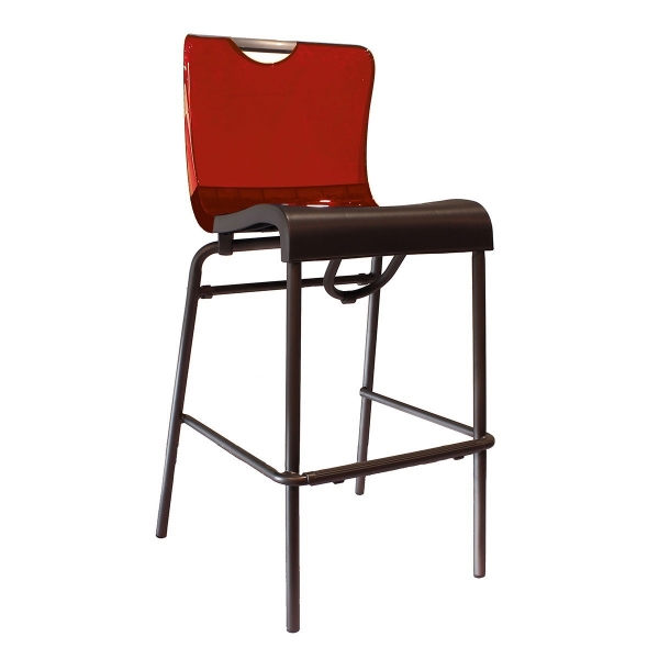 Krystal Commercial Grade Plastic Resin Polymer Barstool - 17 lbs