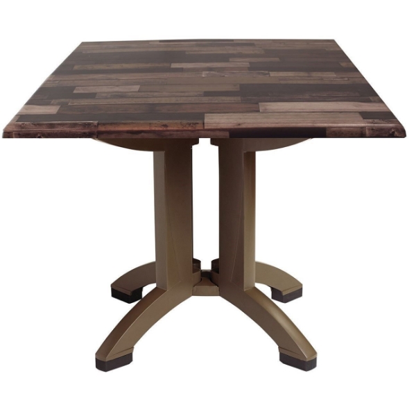 Square Shiplap Decor Atlanta Plastic Resin Table