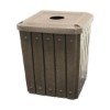 52 Gallon Square Signature Series Slatted Style Plastic Trash Receptacle with 10" Recycle Lid and Liner