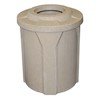 42 Gallon Round Plastic Receptacle With 10” Recycle Lid & Liner - 23 Lbs.