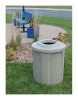 42 Gallon Round Plastic Receptacle With 10” Recycle Lid & Liner - 23 Lbs.