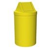 55 Gallon Round Smooth Plastic Trash Receptacle With Swing Top Lid & Liner - 38 Lbs. 