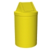 55 Gallon Round Smooth Plastic Trash Receptacle With Swing Top Lid & Liner - 38 Lbs. 