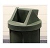 55 Gallon Round Smooth Plastic Trash Receptacle With Swing Top Lid & Liner - 38 Lbs. 